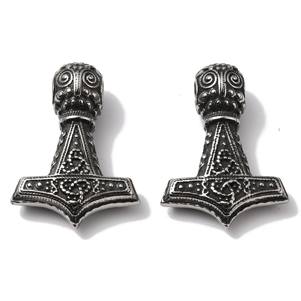 

PandaHall Viking 304 Stainless Steel Pendants, Thor's Hammer, Antique Silver, 40x28x13mm, Hole: 5.5mm 304 Stainless Steel Others