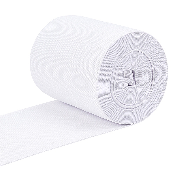 

PandaHall Flat Elastic Rubber Cord/Band, Webbing Garment Sewing Accessories, White, 120mm, about 6m/Roll Elastic Fibre Flat White