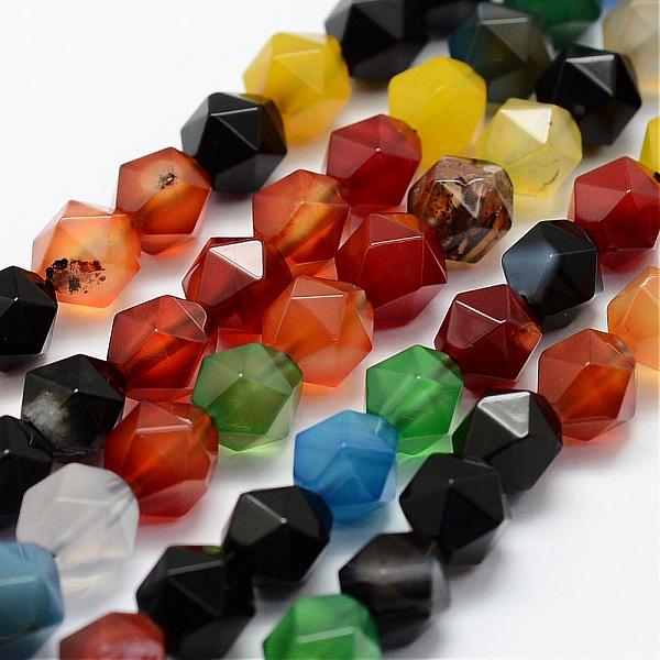 

PandaHall Natural Agate Beads Strands, Faceted, Round, Dyed, Mixed Color, 8x7mm, Hole: 1.5mm, about 49pcs/strand, 14.9 inch(38cm) Natural..., Multicolor