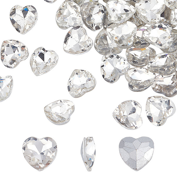 

PandaHall FINGERINSPIRE 50 Pcs Pointed Back Rhinestone 0.5x0.5x0.2 inch Glass Rhinestones Gems Clear Heart Shape Crystal Jewels...