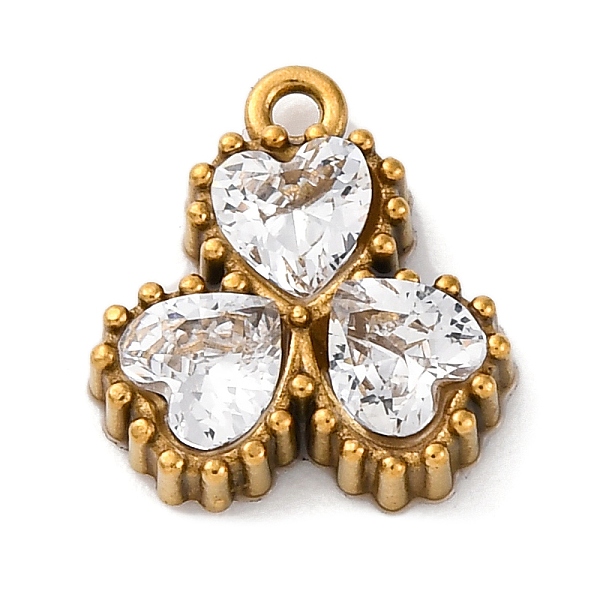 Ion Plating(IP) 304 Stainless Steel Cubic Zirconia Pendants