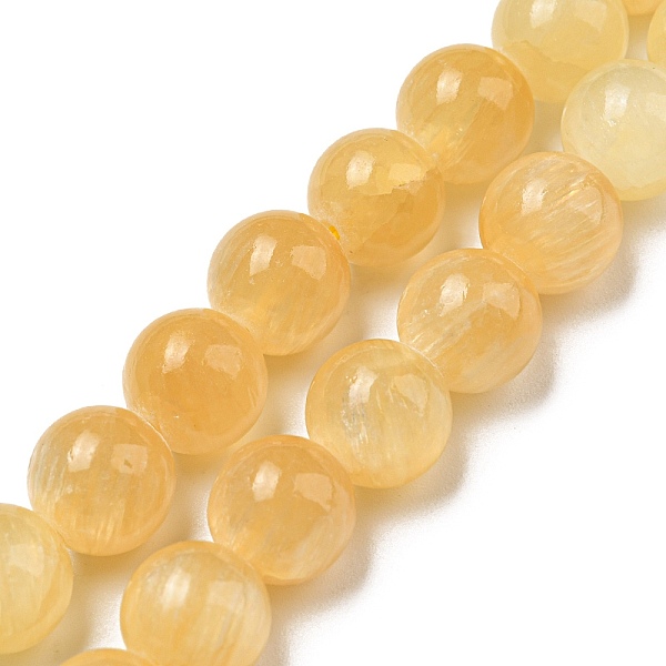 

PandaHall Natural Honey Calcite Beads Strands, Round, 10mm, Hole: 1mm, about 39pcs/strand, 15.47''(39.3cm) Calcite Round