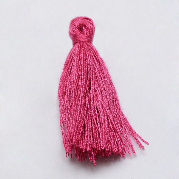

PandaHall Handmade Polycotton(Polyester Cotton) Tassel Decorations, Pendant Decorations, Camellia, 29~35mm Polycotton Pink