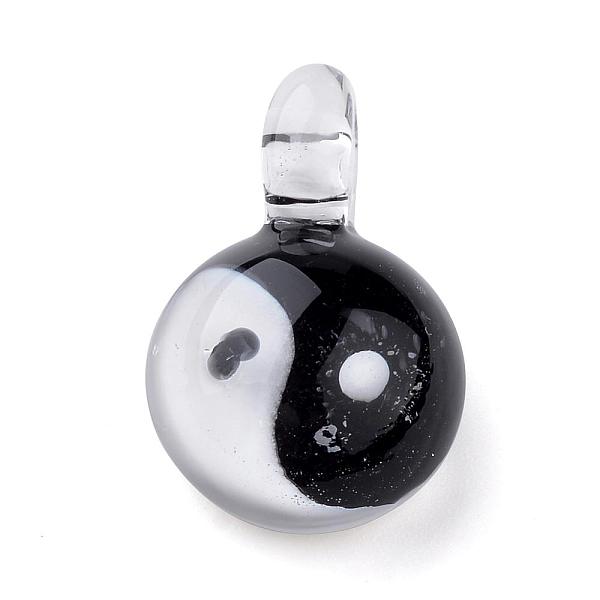 

PandaHall Feng Shui Handmade Lampwork Glass Pendants, Pyrex, Half Round with Yin Yang, Black, 27x17x10mm, Hole: 4mm Lampwork Half Round...