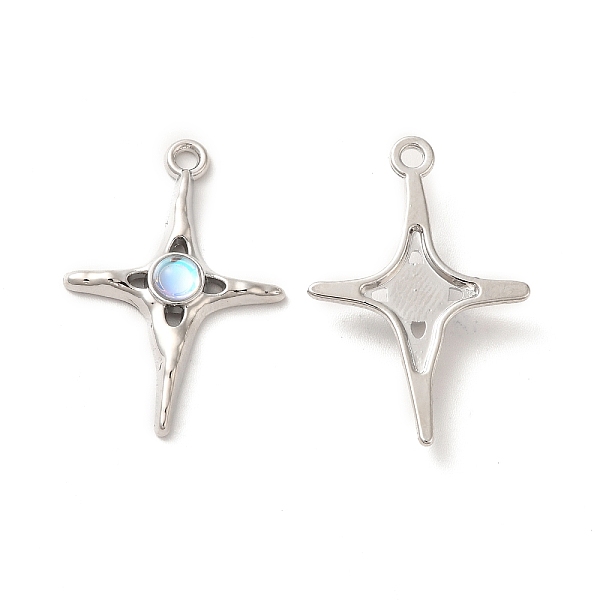 

PandaHall Rack Plating Alloy Resin Pendants, Nickel Free, Star Charms, Platinum, 29.5x20x4.5mm, Hole: 1.8mm Alloy+Resin Star