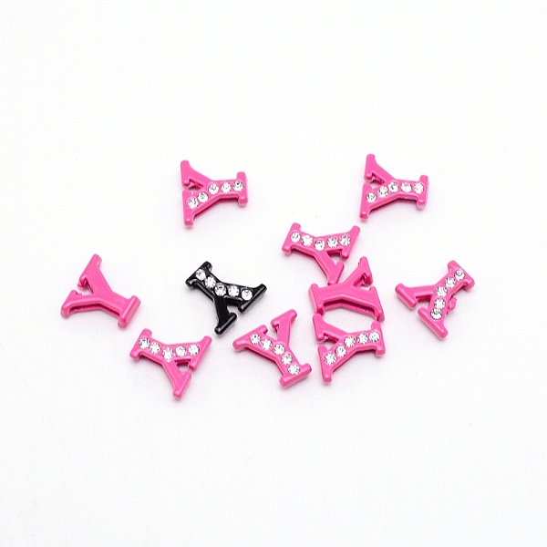 

PandaHall Rhinestone Slide Letter Charms, Alloy Intial Letter Beads, Spray Painted, Letter.Y, Y: 11.5x12x4.5mm, Hole: 1.5x8mm..., Multicolor