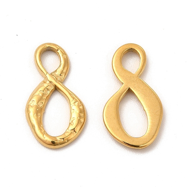 

PandaHall Ion Plating(IP) 304 Stainless Steel Connector Charms, Infinity Links, Golden, 17x9x1.5mm, Hole: 3x4mm and 8x4mm 304 Stainless...