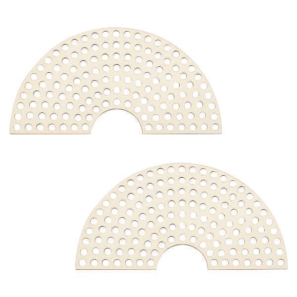 

PandaHall AHANDMAKER 2 Pcs Sector Wooden Basket Bottoms Bag Bottoms, Crochet Basket Base with 8 mm Holes, for bag Weaving Supplies and Home..., Orange