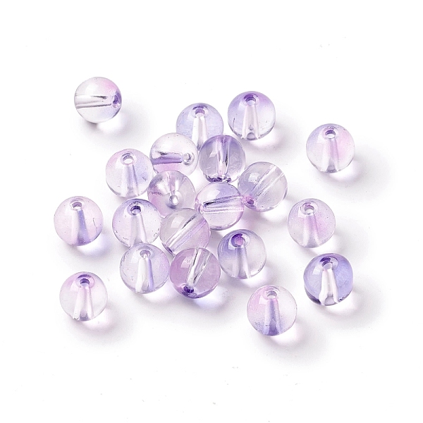 

PandaHall Glass Beads, Round, Thistle, 8mm, Hole: 1.4mm Glass Round Purple