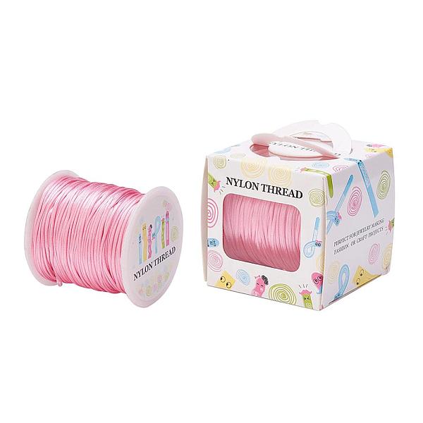 

PandaHall Nylon Thread, Rattail Satin Cord, Pink, 1.0mm, about 76.55 yards(70m)/roll Nylon Pink
