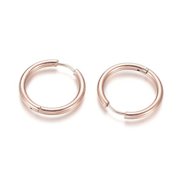 

PandaHall Ion Plating(IP) 304 Stainless Steel Huggie Hoop Earrings, Hypoallergenic Earrings, with 316 Surgical Stainless Steel Pin, Rose...
