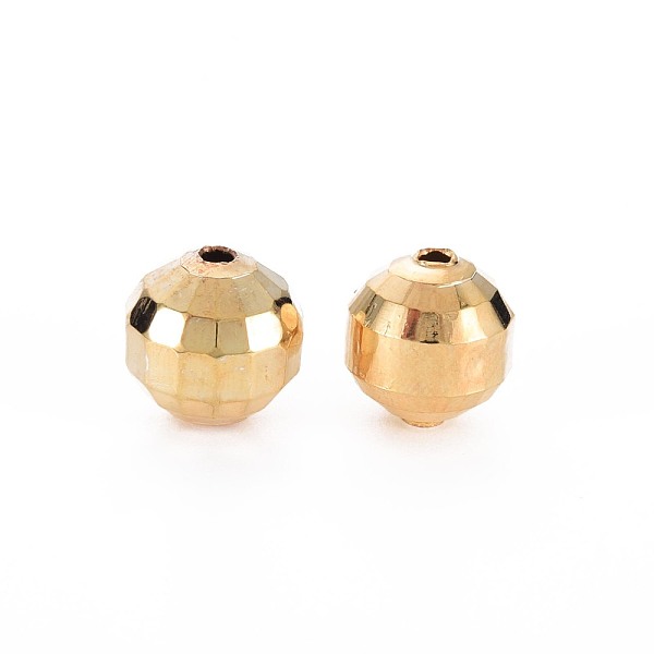 

PandaHall Brass Beads, Nickel Free, Round, Real 18K Gold Plated, 11x11.5mm, Hole: 1.8mm Brass Round
