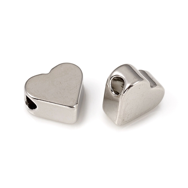 

PandaHall Brass Beads, Heart, Long-Lasting Plated, Platinum, 6.5x6.5x3mm, Hole: 1.5mm Brass Heart