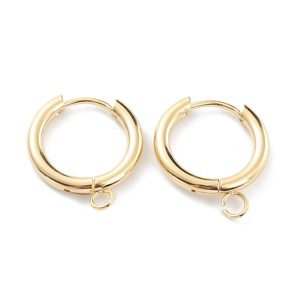 

PandaHall 201 Stainless Steel Huggie Hoop Earring Findings, with Horizontal Loop and 316 Surgical Stainless Steel Pin, Real 24K Gold Plated...
