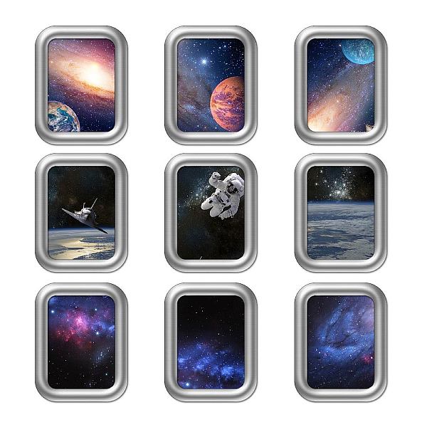 

PandaHall PVC Wall Stickers, Wall Decoration, Universe Themed Pattern, 900x390mm, 3 sheets/set Plastic Planet Multicolor