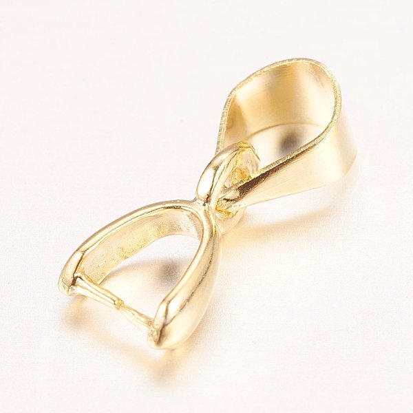 

PandaHall Real 18K Gold Plated Brass Pendant Pinch Bails, Nickel Free, Rack Plating, 9x5x3mm, Hole: 4x5mm Brass