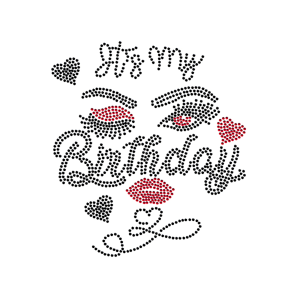

PandaHall Glass Hotfix Rhinestone, Iron on Appliques, Costume Accessories, for Clothes, Bags, Pants, Word It's My Birthday, Human, 297x210mm...