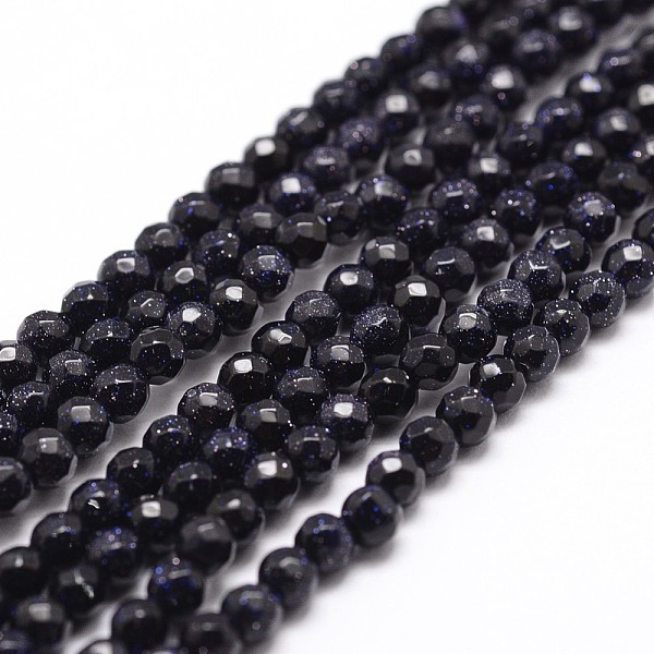 

PandaHall Synthetic Blue Goldstone Beads Strands, Faceted, Round, 6mm, Hole: 1mm, about 63pcs/strand, 14.9 inch~15.1 inch Blue Goldstone...