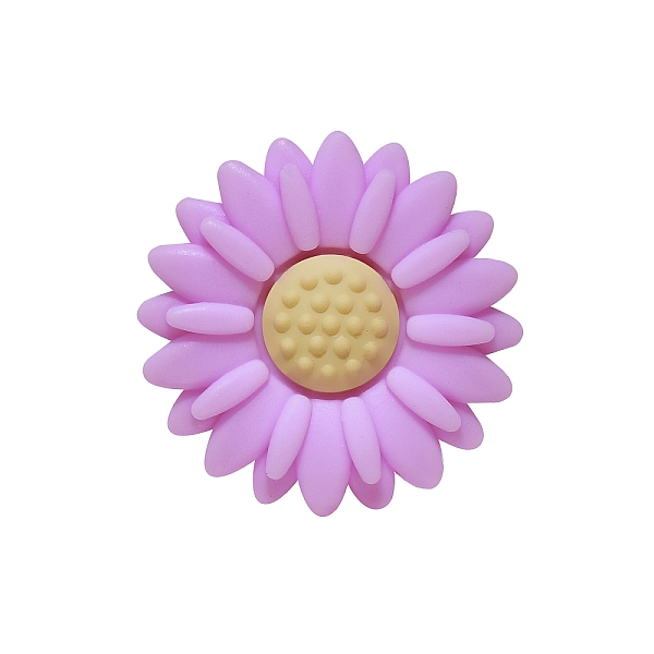 

PandaHall Food Grade Eco-Friendly Silicone Focal Beads, Chewing Beads For Teethers, DIY Nursing Necklaces Making, Daisy, Plum, 20x20mm..., Purple