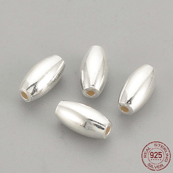 

PandaHall 925 Sterling Silver Beads, Rice, Silver, 6x3mm, Hole: 0.5mm Sterling Silver Rice