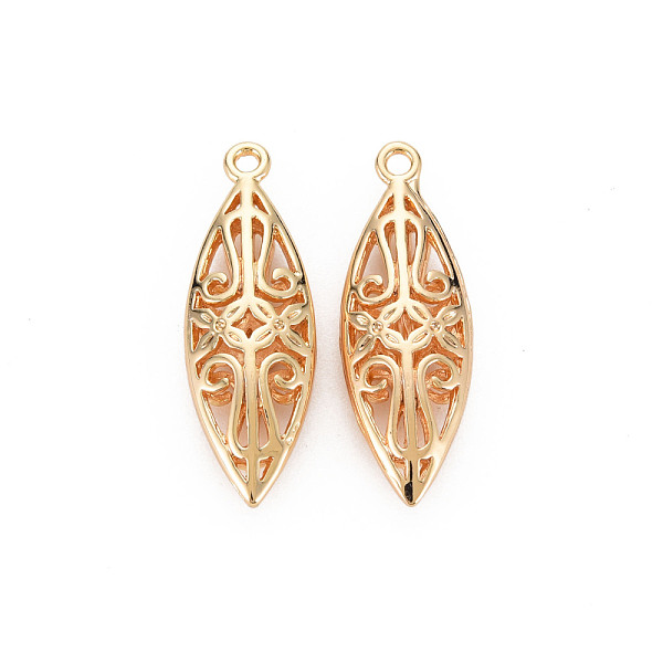 

PandaHall Brass Pendants, Nickel Free, Hollow, Horse Eye, Real 18K Gold Plated, 28x9x5mm, Hole: 1.5mm Brass Horse Eye