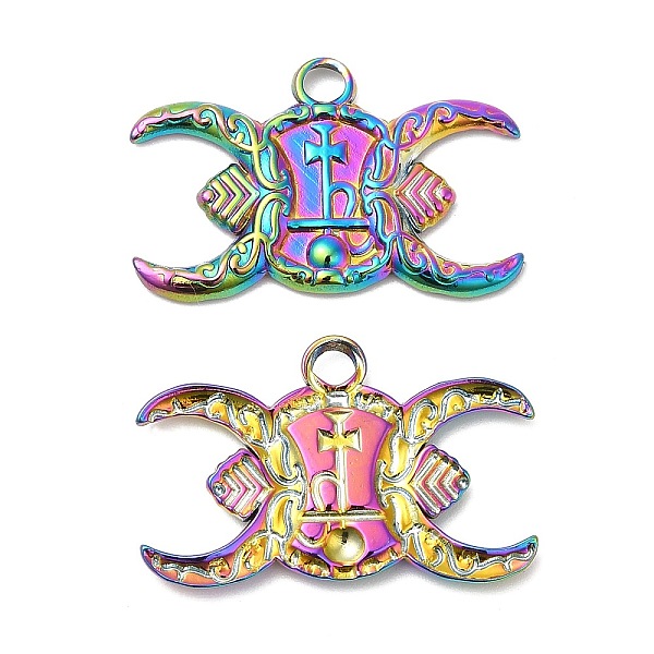 

PandaHall 304 Stainless Steel Pendants, Crescent Moon Charm, Rainbow Color, 16x25x2mm, Hole: 3mm 304 Stainless Steel Moon