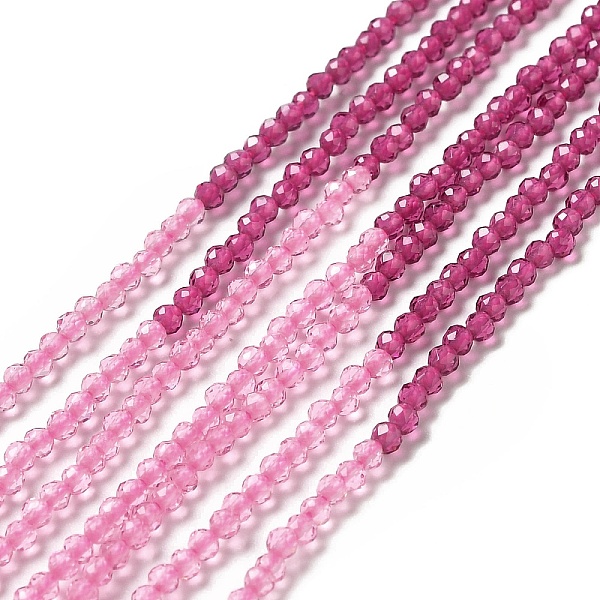 

PandaHall 2 Colors Transparent Glass Beads Strands, Segmented Multi-color Beads, Faceted, Round, Hot Pink, 2mm, Hole: 0.5~0.6mm, about...