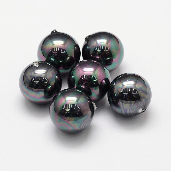 

PandaHall Shell Pearl Beads, Grade A, Round, Half Drilled, Black, 10mm, Hole: 1.2mm Shell Pearl Round Black