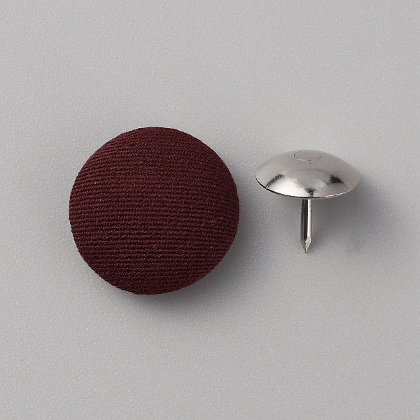 

PandaHall Cloth Cap Nail Button, with Iron Rivet, Hat Accessories, Dark Red, Button: 17x7mm, Hole: 1mm, Rivet: 11x3mm, Pin: 1mm Cloth