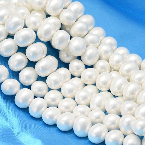 

PandaHall Oval Shell Pearl Bead Strands, White, 19x16x14mm, Hole: 1.5mm, about 25pcs/strand, 15.74 inch Shell Pearl Oval White