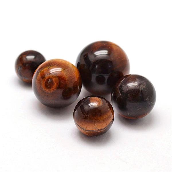 

PandaHall Grade A Natural Tiger Eye Round Beads, Gemstone Sphere, No Hole/Undrilled, 8mm Tiger Eye Round