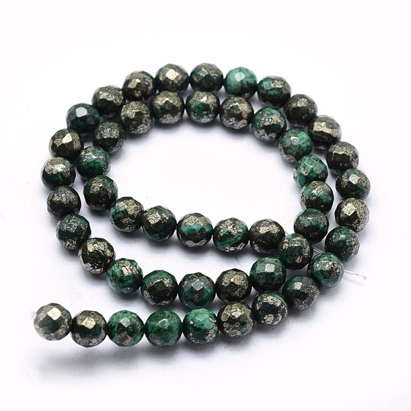 Dyed Natural Pyrite Beads Strands
