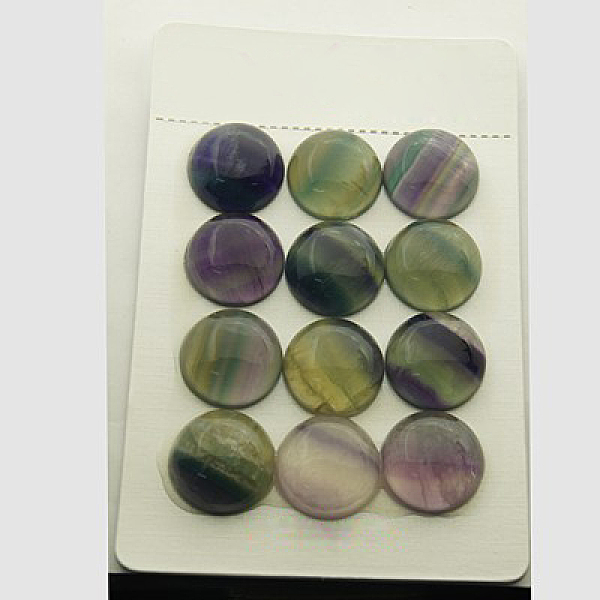 

PandaHall Natural Fluorite Cabochons, Half Round/Dome, DarkSlate Blue, 8mm Fluorite Half Round Blue