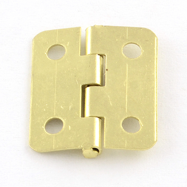 

PandaHall Wooden Box Accessories Metal Hinge, 180 Degree Fixed, Golden, 19x16x2mm, Hole: 2mm Iron