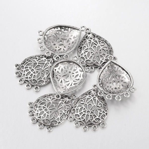 

PandaHall Alloy Links, Lead Free, teardrop, Antique Silver Color, 26x36.5mm, Hole: 2.5mm Alloy Teardrop