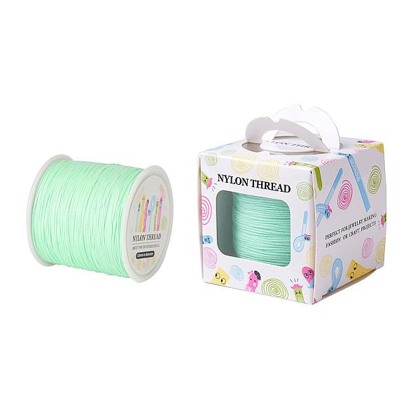 

PandaHall Nylon Thread, Aquamarine, 0.8mm, about 98.43yards/roll(90m/roll) Nylon Green