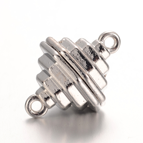 

PandaHall Bicone Brass Magnetic Clasps, Platinum, 14.5x9.5mm, Hole: 1.5mm Brass Bicone