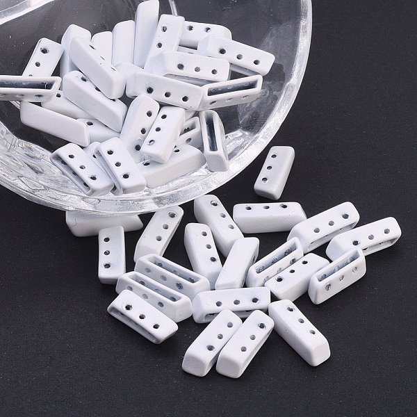 

PandaHall Spray Painted Alloy Multi-Strand Links, For Tile Elastic Bracelets Making, Rectangle, White, 5x14x4mm, Hole: 1mm Alloy Rectangle...