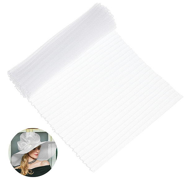 

PandaHall BENECREAT 1 Yards Veil Mesh Fabric, 6.7inch Wide Ruffle Braid Elastic Net Mesh White Birdcage Bridal Veil Hat Veil Millinery...