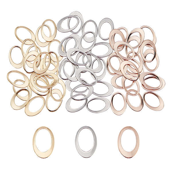

PandaHall Unicraftale 60 Pcs 3 Colors 304 Stainless Steel Linking Rings, Oval, Mixed Color, 18x12x0.5~1mm, Inner Size: 13x8mm, 20pcs/color...