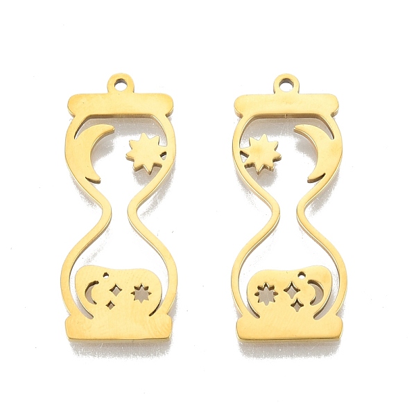 

PandaHall Ion Plating(IP) 201 Stainless Steel Pendants, Hourglass, Real 18K Gold Plated, 32.5x13x1.5mm, Hole: 1.5mm 201 Stainless Steel...