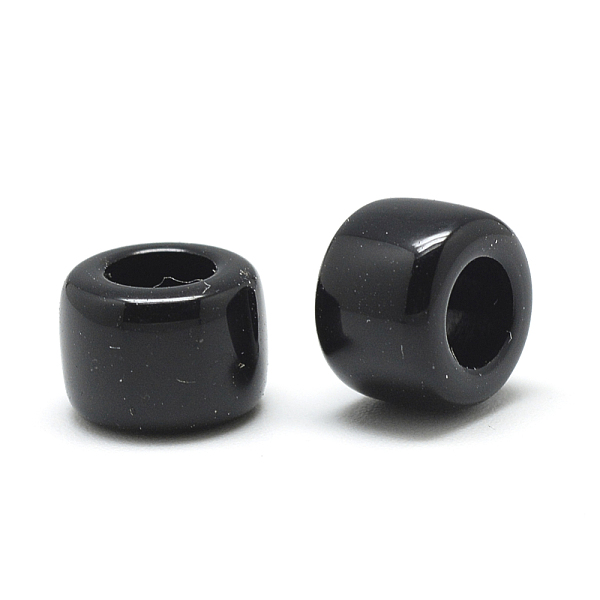 

PandaHall Opaque Acrylic European Beads, Large Hole Beads, Rondelle, Black, 8x6mm, Hole: 4mm, about 1950pcs/500g Acrylic Rondelle Black