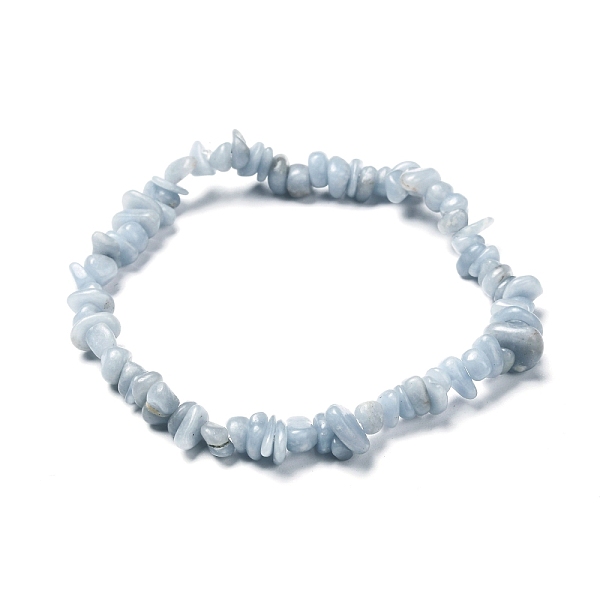 

PandaHall Natural Ang Chips Beads Stretch Bracelets, Inner Diameter: 2-1/8 inch(5.5cm) Angelite
