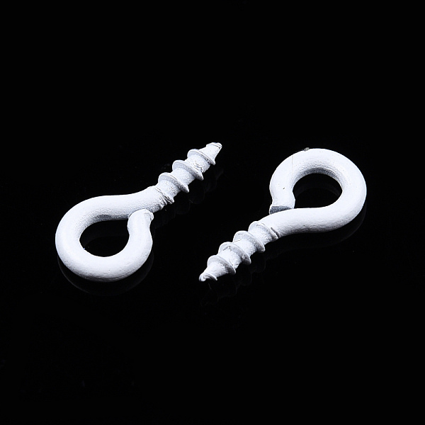 

PandaHall Spray Painted Iron Screw Eye Pin Peg Bails, For Half Drilled Beads, Cadmium Free & Nickel Free & Lead Free, White, 8x4x1mm, Hole...