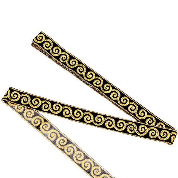 

PandaHall PH 4.16 Yards/3.8m Jacquard Ribbon, 3.5cm/1.3" Black Gold Embroideried Lace Trim Boho Woven Trim for DIY Sewing Crafting Home...