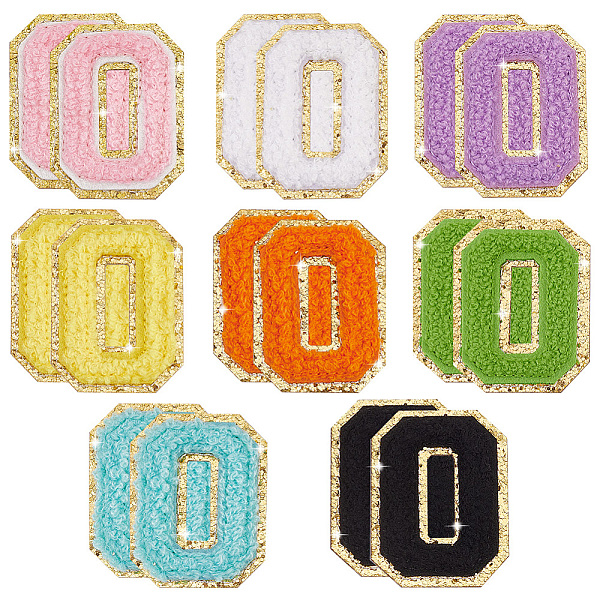 

PandaHall 16Pcs 8 Colors Computerized Towel Embroidery Cloth Self Adhesive Patches, Chenille Appliques, Letter O, 55x40x4mm, 2pcs/color..., Multicolor
