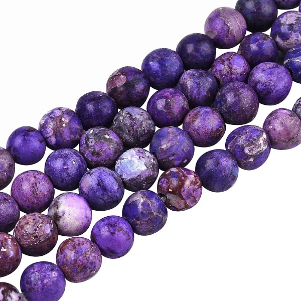 

PandaHall Natural American Turquoise Beads Strands, Dyed & Heated, Round, Indigo, 4mm, Hole: 0.8mm, about 47~48pcs/strand, 15 inch(38cm)..., Purple