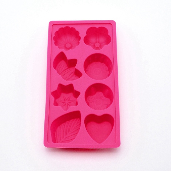 

PandaHall DIY Silicone Molds, Resin Casting Molds, Clay Craft Mold Tools, Flower & Leaf & Round & Star & Heart, Deep Pink, 235x120x35mm...