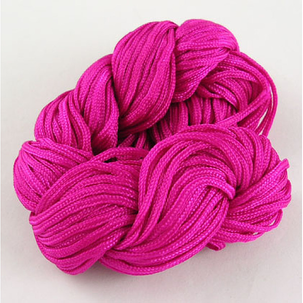 

PandaHall Nylon Thread, Nylon Jewelry Cord for Custom Woven Bracelets Making, Deep Pink, 1.5mm, 14m/batch Nylon Pink