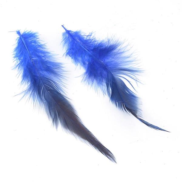 

PandaHall Chicken feather Costume Accessories, Dyed, Blue, 35~155x7~35mm, about 750-800pcs/bundle Feather Feather Blue